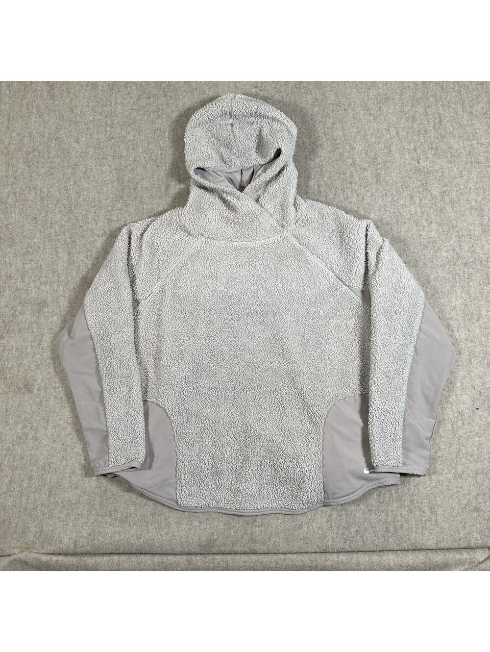 Nike Sherpa Fleece Pullover Training Hoodie Womens XXL? Long Sleeve Purple/Beige
